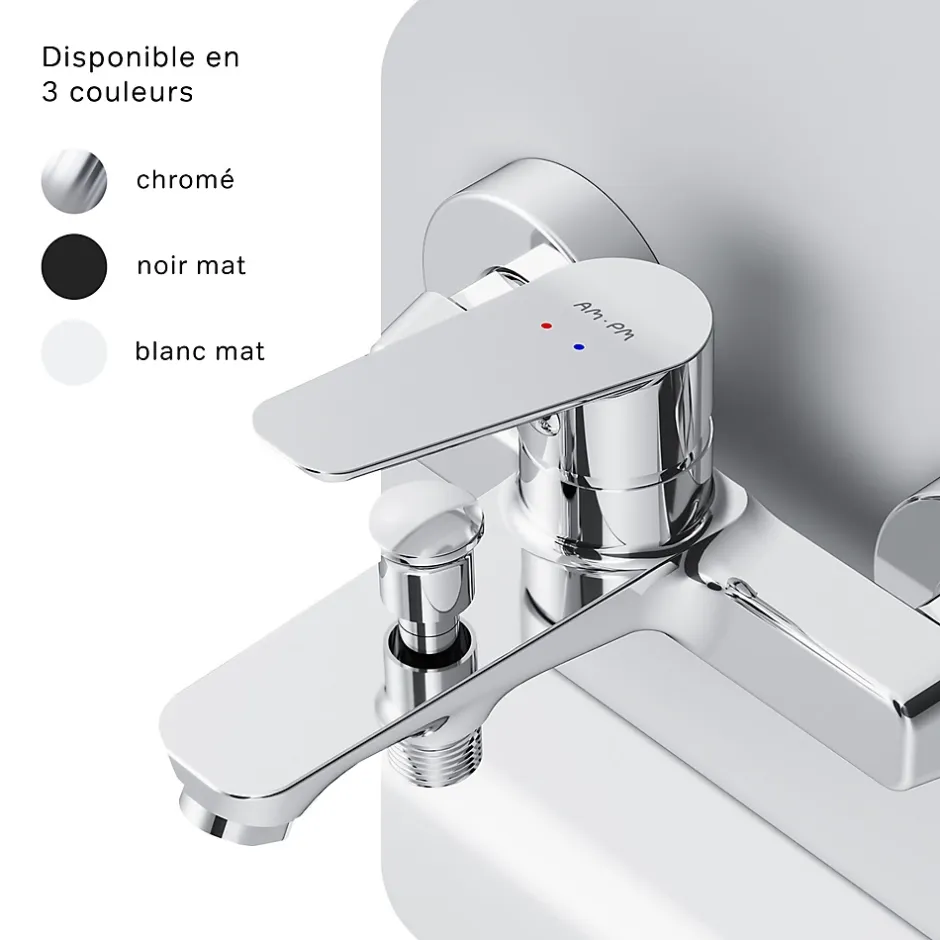 Am.Pm Europe Mitigeur de baignoire mécanique Robinet de baignoire, mitigeur salle de bain, Chromé, FTA10000 Hit AM.PM* Robinet De Baignoire