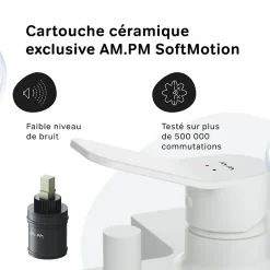 Am.Pm Europe Mitigeur de baignoire mécanique Robinet de baignoire, mitigeur salle de bain Blanc taille M, FXA10033 X-Joy AM.PM* Robinet De Baignoire