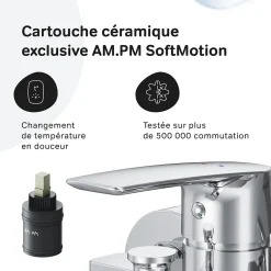 Am.Pm Europe Mitigeur de baignoire mécanique Robinet de baignoire, mitigeur salle de bain, Chromé, FGA10000 Gem AM.PM* Robinet De Baignoire