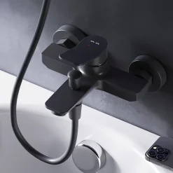 Am.Pm Europe Mitigeur de baignoire mécanique Robinet de baignoire, mitigeur salle de bain, Noir, FXA10022 X-Joy AM.PM