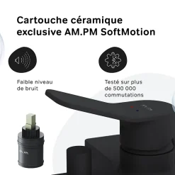 Am.Pm Europe Mitigeur de baignoire mécanique Robinet de baignoire, mitigeur salle de bain, Noir, FXA10022 X-Joy AM.PM