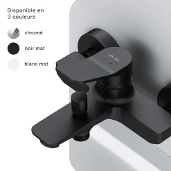 Am.Pm Europe Mitigeur de baignoire mécanique Robinet de baignoire, mitigeur salle de bain, Noir, FXA10022 X-Joy AM.PM