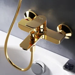 Am.Pm Europe Mitigeur de baignoire mécanique Robinet de baignoire, mitigeur salle de bain, Doré, FXA10099 X-Joy AM.PM