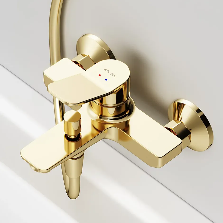 Am.Pm Europe Mitigeur de baignoire mécanique Robinet de baignoire, mitigeur salle de bain, Doré, FXA10099 X-Joy AM.PM