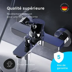Am.Pm Europe Mitigeur de baignoire mécanique Robinet de baignoire, mitigeur salle de bain Chromé, FXB10000 X-Joy S AM.PM