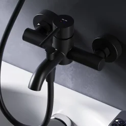 Am.Pm Europe Mitigeur de baignoire mécanique Robinet de baignoire, mitigeur salle de bain, Noir, FPA10022 Spike AM.PM* Robinet De Baignoire