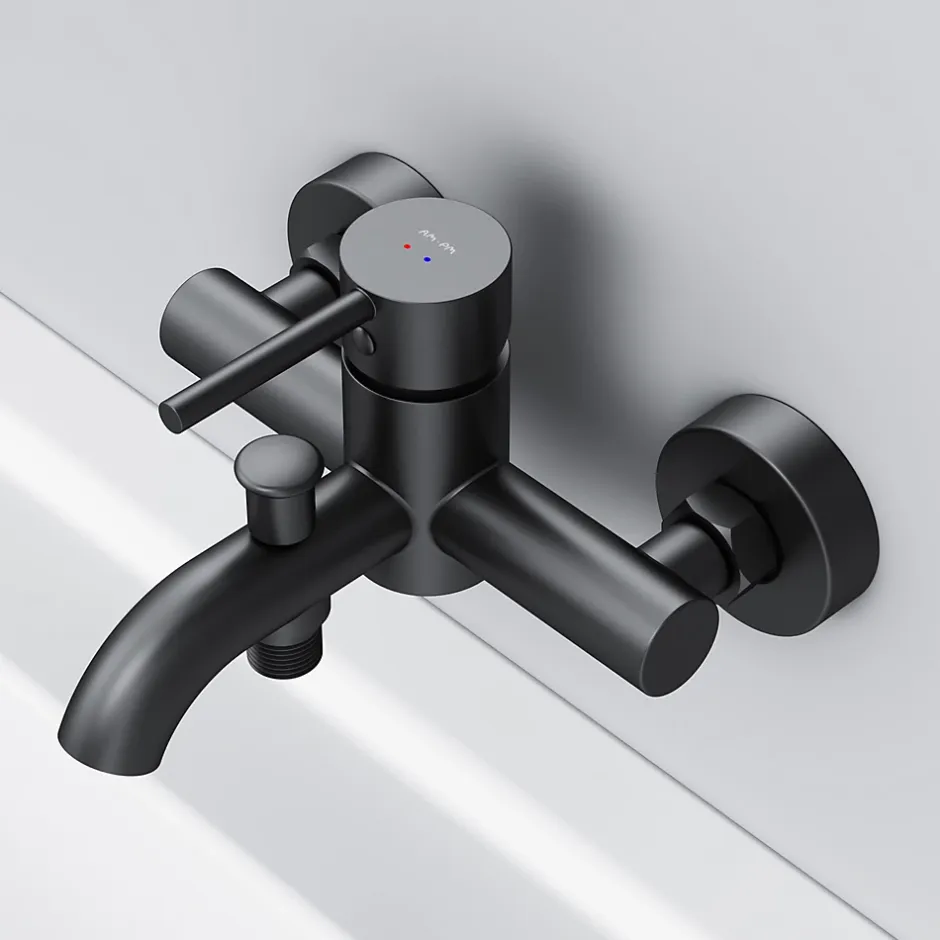 Am.Pm Europe Mitigeur de baignoire mécanique Robinet de baignoire, mitigeur salle de bain, Noir, FPA10022 Spike AM.PM* Robinet De Baignoire