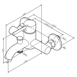 Am.Pm Europe Mitigeur de baignoire mécanique Robinet de baignoire, mitigeur salle de bain, Chromé, FPA10000 Spike AM.PM