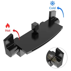 Homelody Mitigeur de Baignoire Mural avec Bec Cascade et Douchette a Main Flexible 1 5 m Laiton Noir Mat* Robinet De Baignoire
