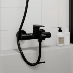GoodHome Mitigeur de baignoire noir Cavally* Robinet De Baignoire