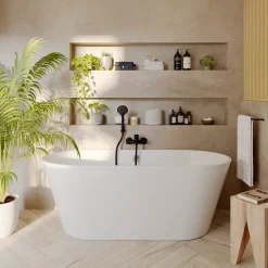 GoodHome Mitigeur de baignoire noir Cavally* Robinet De Baignoire