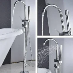 Valaz Mitigeur de baignoire sur pied autoportant CALGARY chrome