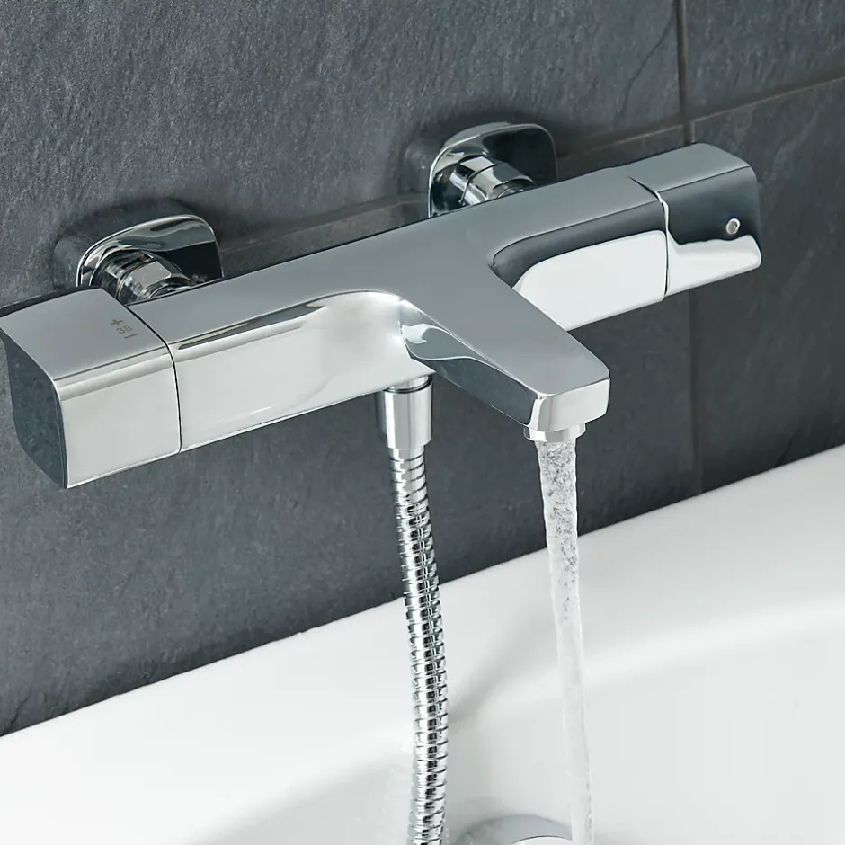 GoodHome Mitigeur de baignoire thermostatique chromé Teesta* Robinet De Baignoire
