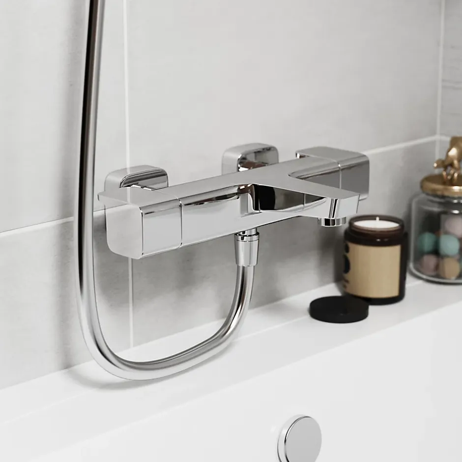 GoodHome Mitigeur de baignoire thermostatique chromé Teesta* Robinet De Baignoire