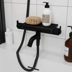GoodHome Mitigeur de bain thermostatique, noir, Selenga* Robinet De Baignoire