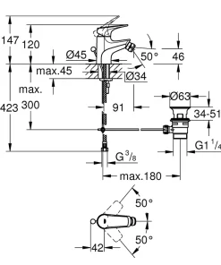 Grohe Mitigeur de bidet chromé Start Flow