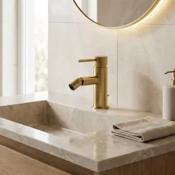 GoodHome Mitigeur de bidet monotrou avec mousseur orientable, doré, Owens* Robinet De Bidet