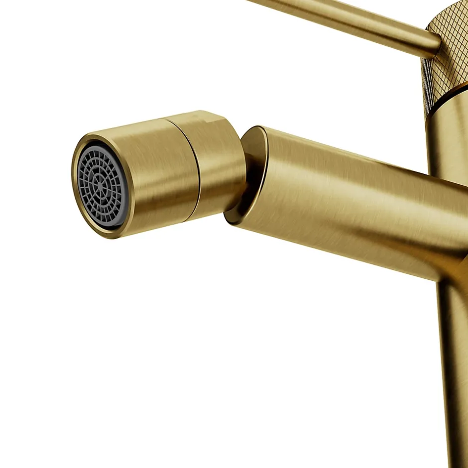 GoodHome Mitigeur de bidet monotrou avec mousseur orientable, doré, Owens* Robinet De Bidet