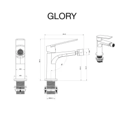 Poalgi Mitigeur de bidet SKY BATH noir cristal PVD série GLORY