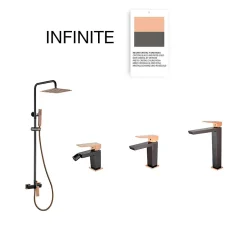 Poalgi Mitigeur de bidet SKY BATH noir cristal et or rose PVD série INFINITE* Robinet De Bidet