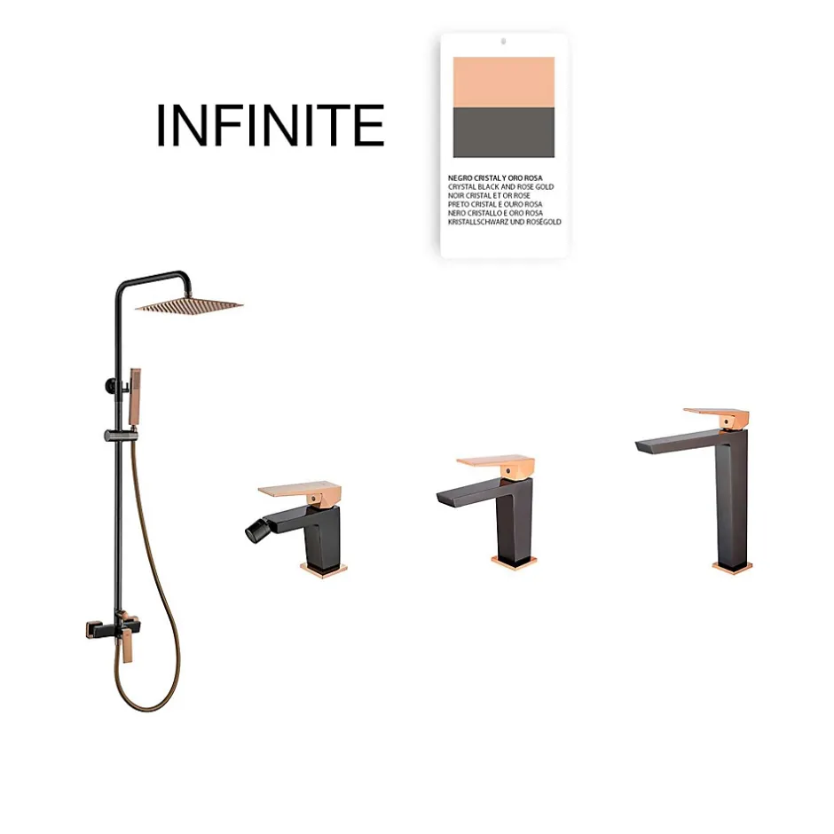 Poalgi Mitigeur de bidet SKY BATH noir cristal et or rose PVD série INFINITE* Robinet De Bidet