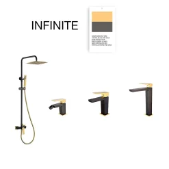 Poalgi Mitigeur de bidet SKY BATH noir cristal et or PVD série INFINITE* Robinet De Bidet
