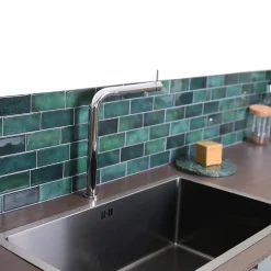 Essebagno Mitigeur de cuisine argenté avec douchette Magic