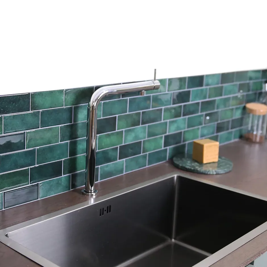Essebagno Mitigeur de cuisine argenté avec douchette Magic