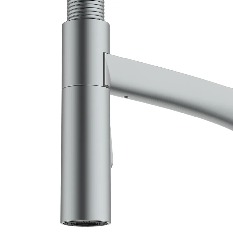 GoodHome Mitigeur de cuisine avec douchette effet inox Arbane