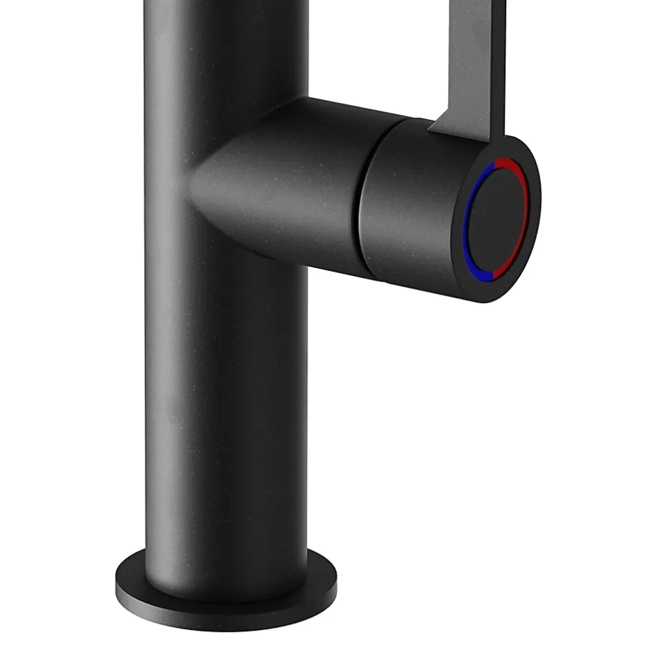 GoodHome Mitigeur de cuisine avec douchette noir mat Kamut* Evier Et Robinet De Buanderie