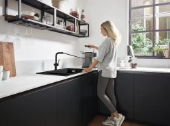 Hansgrohe Mitigeur de cuisine avec douchette noir mat Talis M 54 bec droit