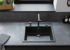 Hansgrohe Mitigeur de cuisine avec douchette noir mat Talis M 54 bec droit
