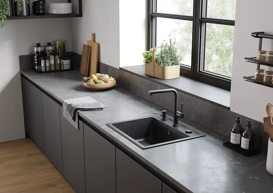 Hansgrohe Mitigeur de cuisine avec douchette noir mat Talis M 54 bec droit