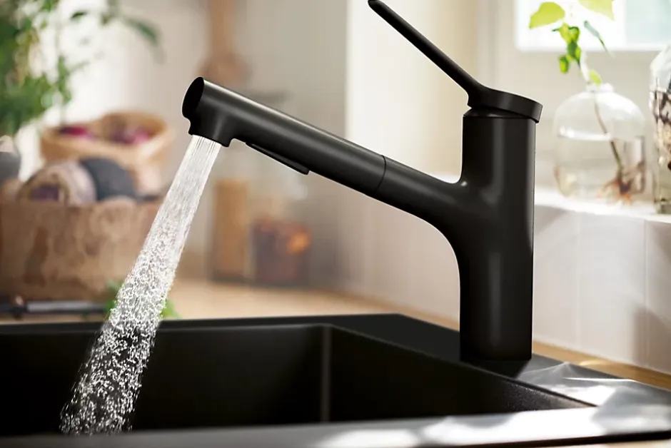 Hansgrohe Mitigeur de cuisine avec douchette noir mat Zesis M33 H. 219mm* Evier Et Robinet De Buanderie