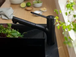 Hansgrohe Mitigeur de cuisine avec douchette noir mat Zesis M33 H. 219mm* Evier Et Robinet De Buanderie