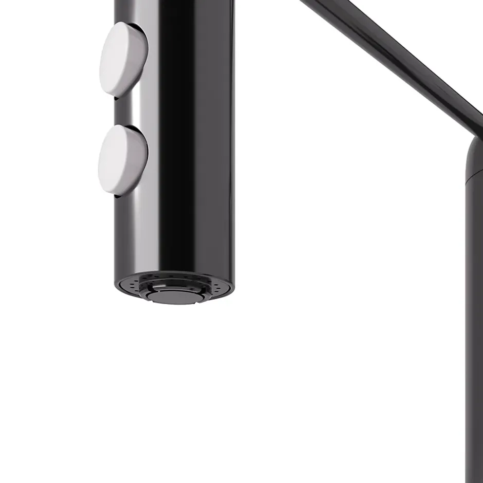 GoodHome Mitigeur de cuisine avec douchette noir Gevuina* Evier Et Robinet De Buanderie