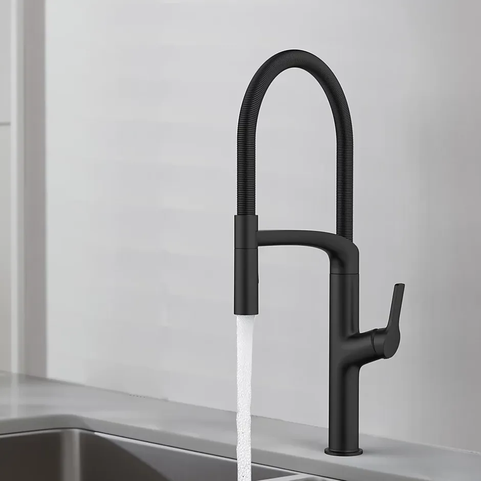 GoodHome Mitigeur de cuisine avec douchette noir Arbane