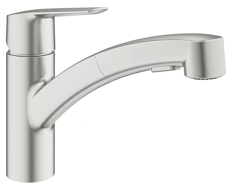 Grohe Mitigeur de cuisine bec bas avec douchette Start nickel* Evier Et Robinet De Buanderie