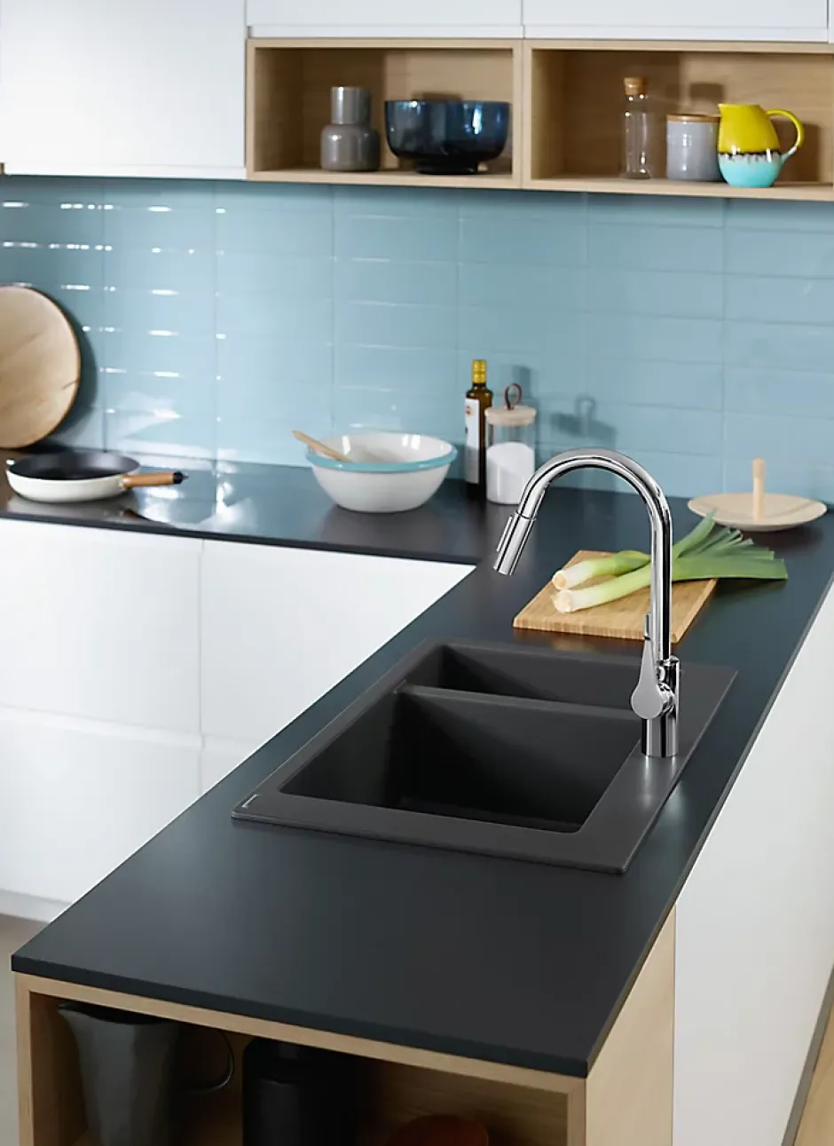 Hansgrohe Mitigeur de cuisine chromé avec douchette Cento XL* Evier Et Robinet De Buanderie