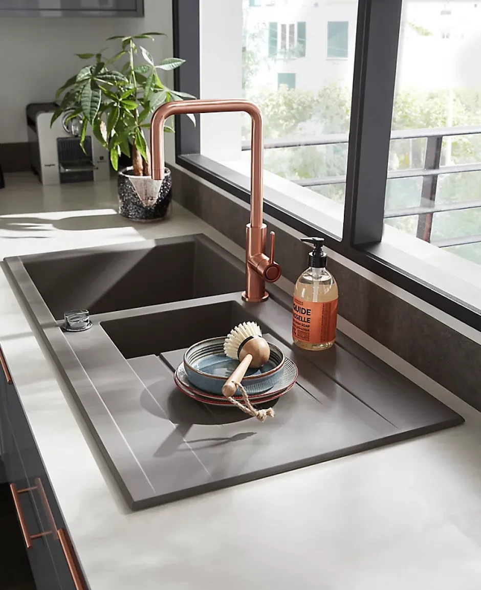 GoodHome Mitigeur de cuisine cuivre Kamut