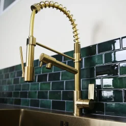 Essebagno Mitigeur de cuisine doré avec douchette Hotto* Evier Et Robinet De Buanderie