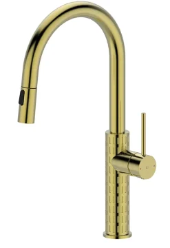 Essebagno Mitigeur de cuisine doré avec douchette Architek