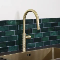 Essebagno Mitigeur de cuisine doré avec douchette Architek