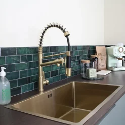 Essebagno Mitigeur de cuisine doré avec douchette Big Hotto