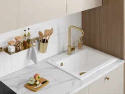 Essebagno Mitigeur de cuisine doré Baltic* Evier Et Robinet De Buanderie