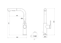 Essebagno Mitigeur de cuisine doré Pure II