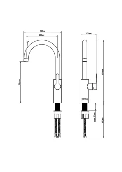 GoodHome Mitigeur de cuisine effet inox brossé Zanthe* Evier Et Robinet De Buanderie