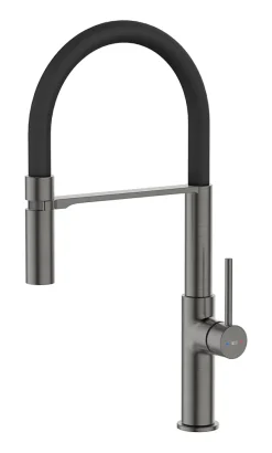 Essebagno Mitigeur de cuisine gun métal avec douchette Magnet