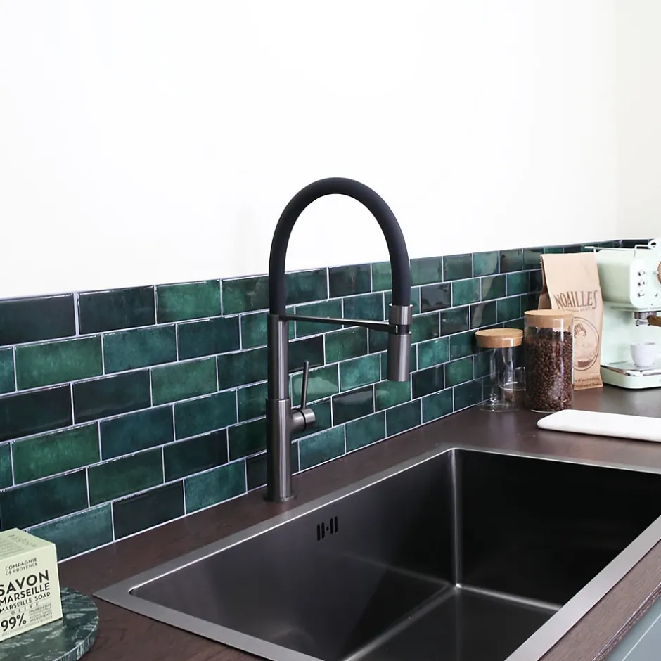 Essebagno Mitigeur de cuisine gun métal avec douchette Magnet