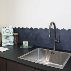 Essebagno Mitigeur de cuisine gun métal avec douchette Architek